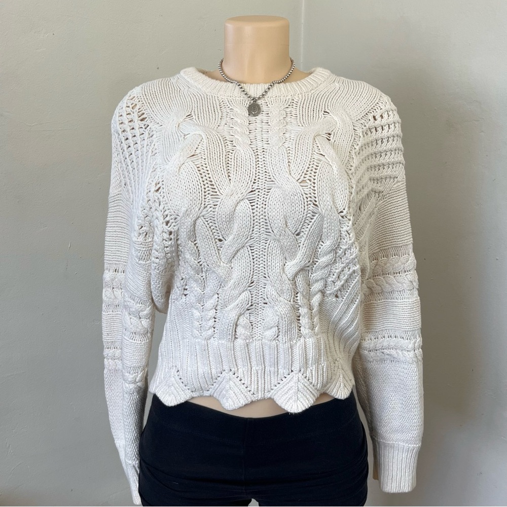 Hazel Off-White Cable Knit Sweater